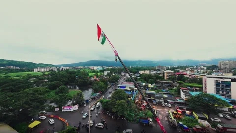 Aerial FPV View of Eid Milad-un-Nabi Procession in Khopoli, Maharashtra 動画素材 339534282