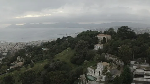 Aerial France Nice cloudy Stock Footage