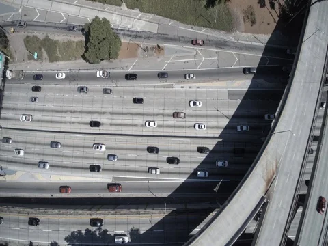 AERIAL FREEWAY TRAFFIC 2 Stock Footage 80848938