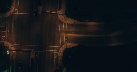 Aerial of freeway with traffic sliding Stock Footage