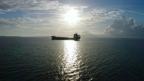 Aerial Of A Freighter Stock Footage 165236559
