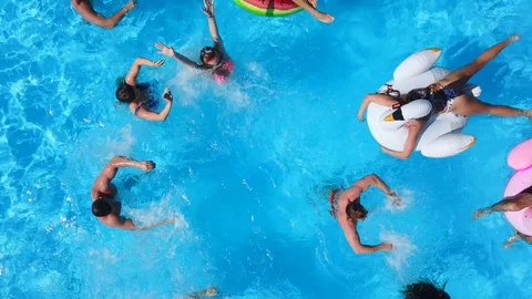 Las Vegas Paris Hotel Pool Party Swimming Stock Footage SBV-315678013 -  Storyblocks