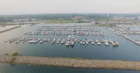 Aerial of A Full Marina Stock Footage 103291966
