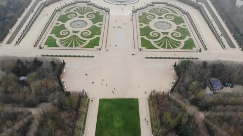 Aerial. Garden of Versailles. Paris. Stock Footage
