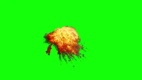 Aerial Gas explosion on green screen. VFX Stock 4K Stock Footage 340613694