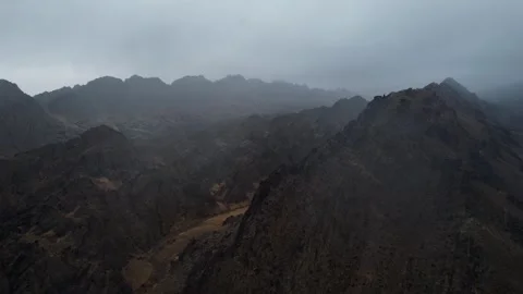 Aerial Of Geological Patterns In Arid Mongolia Land, Noyon Uul, Mongolia Stock Footage 333553325