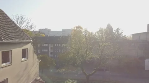 Aerial of a ghosttown, medium tracking shot from right to left 動画素材 59780040