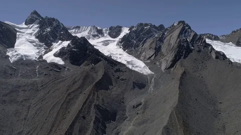 Aerial of a Glacier in the Andes. Peru Stock Footage