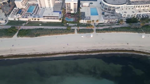 Aerial glide over miami beach coast Stock Footage 346262624
