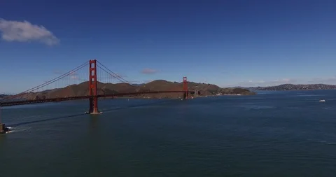 AERIAL Golden Bridge forward long.  Video stock 106851553