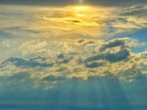 Aerial Golden Cloudscape Stock Photos