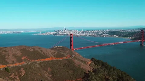 Aerial of Golden Gate Bridge Stock Footage 168492853