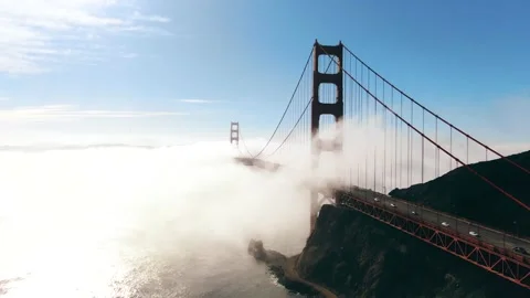 Aerial of Golden Gate Bridge Stock Footage