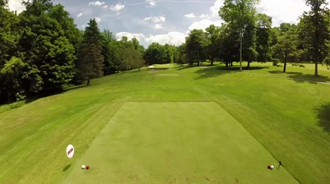 Aerial of Golf Course Fairway Stock Footage 39841925
