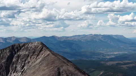 Aerial of Gore Range Mountains in Pike National Forests Colorado in summer Stock Footage 343156530