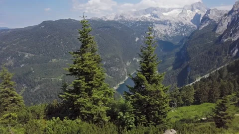Aerial of Gosausee, Austria Stock Footage 132132927
