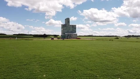 Aerial of Grain Elevator 4 Stock Footage 142846517
