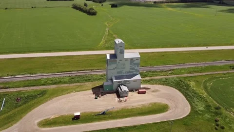 Aerial of Grain Elevator Stock Footage 142846510