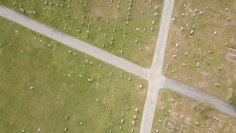 Aerial Graveyard Flyover 4K Stock Footage 115558476