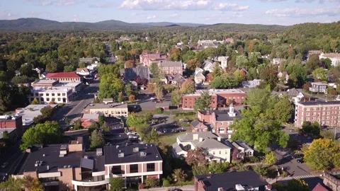 Aerial of Greenfield, MA Stock Footage 329241455