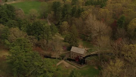 Aerial Grist Mill Pull Back 스톡 동영상 243213657