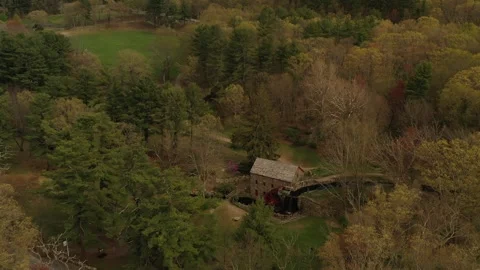 Aerial Grist Mill Push In 스톡 동영상 243214164