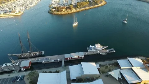 Aerial of Harbor Decks Stock Footage 91620329