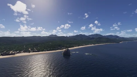 Aerial of Haystack Rock. Cannon Beach. Oregon. United States Stock Footage 325353915