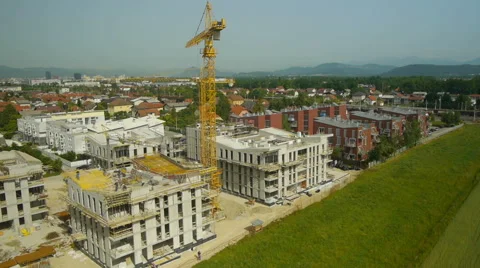 Aerial HD: Above the Construction Site Video stock 44990976