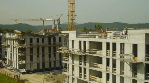Aerial HD: Along the Construction Site 库存影片 44991735