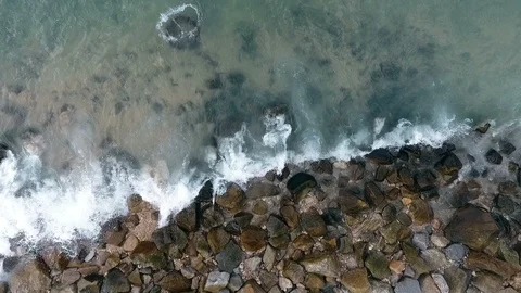 Aerial HD Beach with wave Stock Footage 119269387