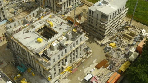 Aerial HD: Circle Above Construction Building Vídeos de archivo 44990324