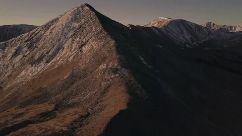 Aerial HD Drone Alpine Summit Sunrise Continental Divide Ridge Ascent Stock Footage 84705940