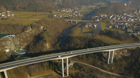 Aerial HD: High Angle View Over Viaduct Stock-Footage 44980817