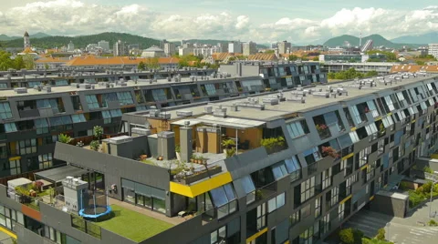 Aerial HD: Residential District Rooftops Vidéo 44987378
