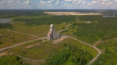 Aerial headframe Stock Footage 254908803