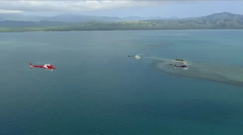 Aerial of helicopter in formation Video stock 25716456