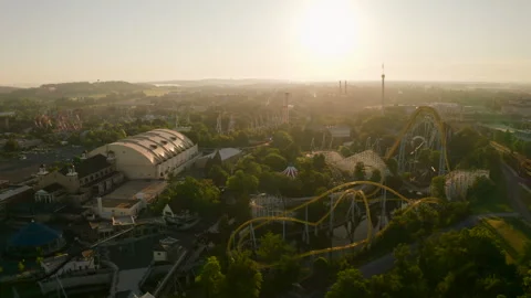 Aerial of Hershey Park at Sunset 库存影片 249627730