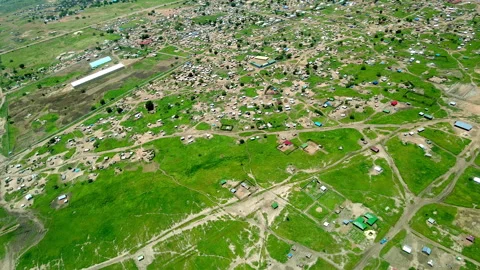 Aerial high angle view of Juba, South Sudan Stock Footage 161603035