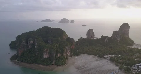 Aerial High Approach Railay Video stock 80355918