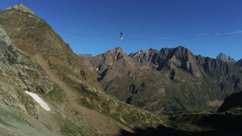 Aerial highline scene Stock Footage 125431660