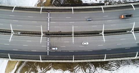 Aerial highway top down view Stock Footage 103620144