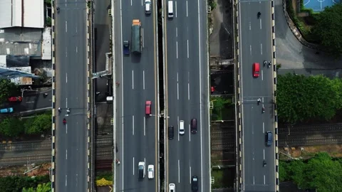 Aerial Highway Traffic Timelapse Stock Footage 297899737