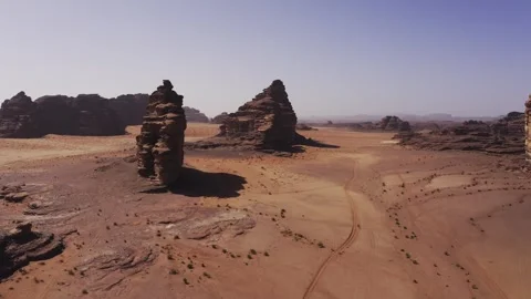 Aerial, Hisma Desert, Saudi Arabia | Stock Video | Pond5