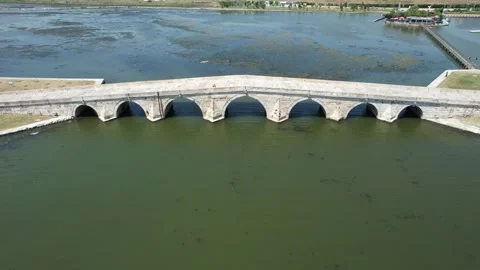 Aerial historical bridge Stock Footage 201962035