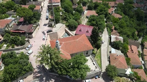 Aerial historical mosque Stock Footage 200849195