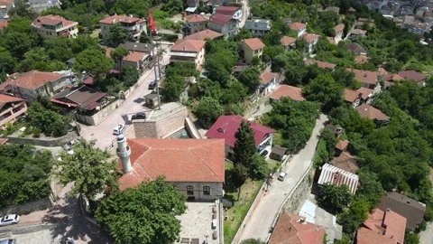 Aerial historical mosque Stock Footage 201171070