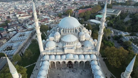 Aerial historical mosque Stock Footage 219896283