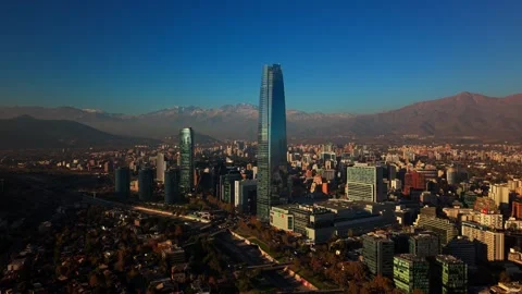 Aerial Horizontal Tracking View of the Modern Financial District Skyscraper.. Stock Footage 339254198