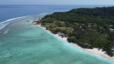 Aerial hover over coastline Stock Footage 329608465